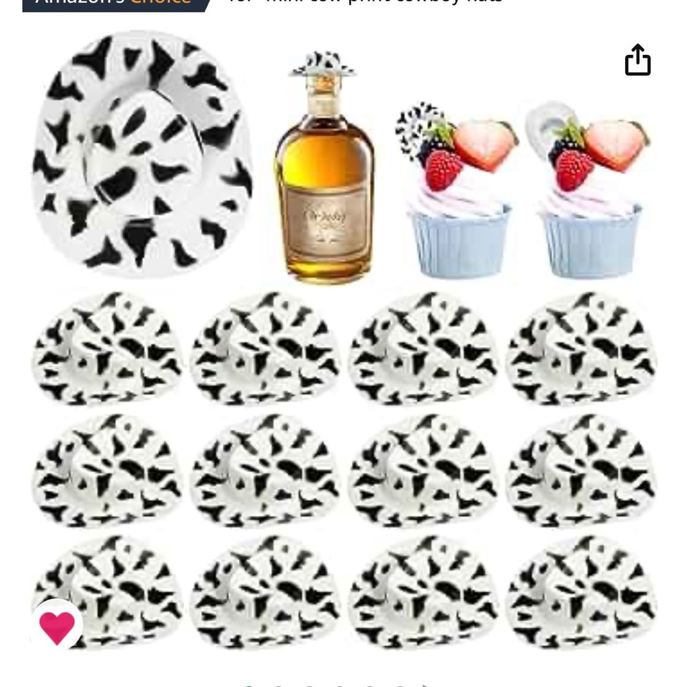 25 ct mini cow pint cowboy hat